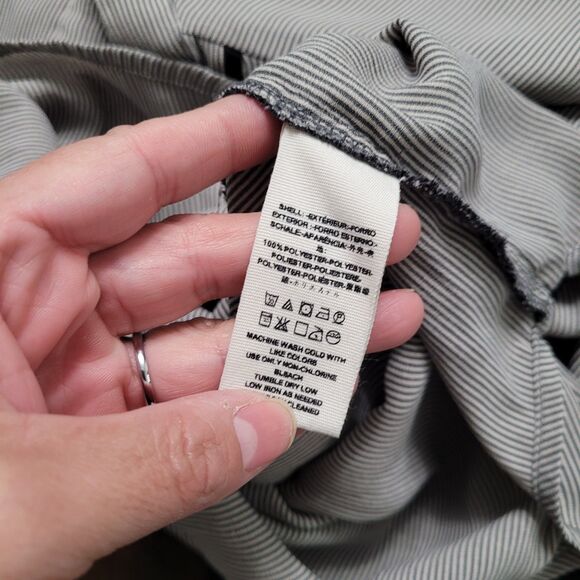 Free People Pebble Crepe Free Bird Top Gray Black Long Sleeve Medium - Picture 6 of 7